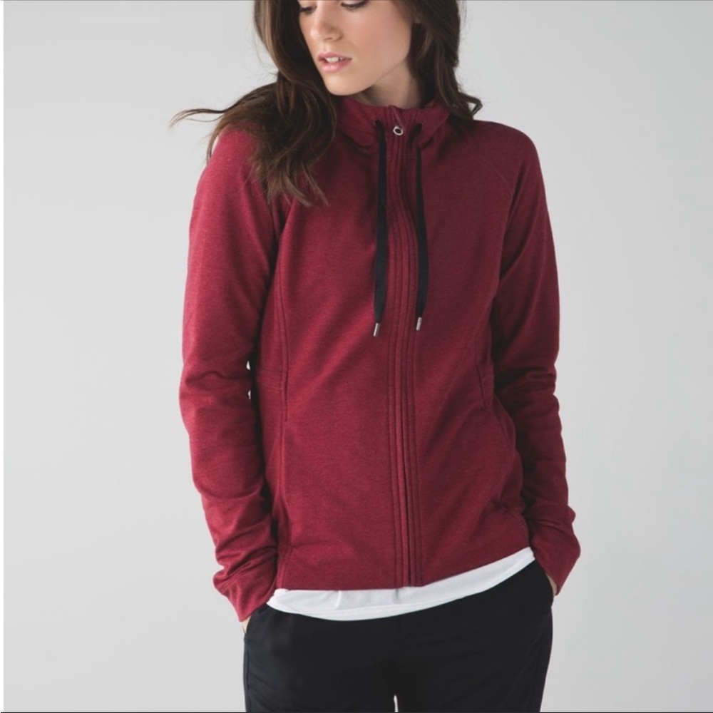 Lululemon take ten maroon red zip up jacket